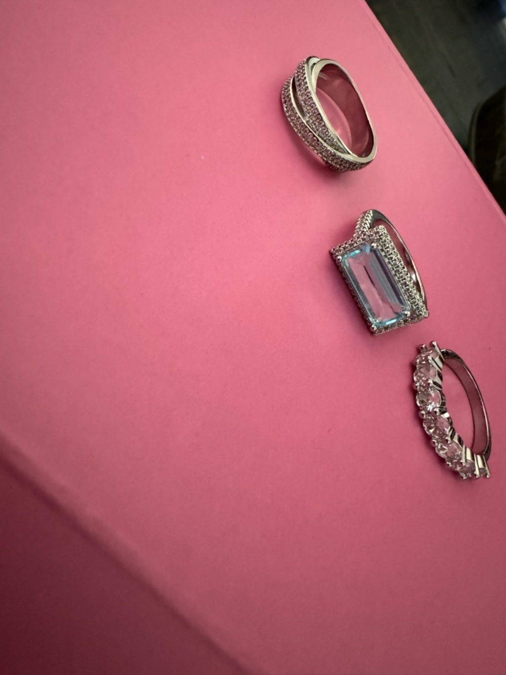 Set Of 6 Silver Rings Size 9